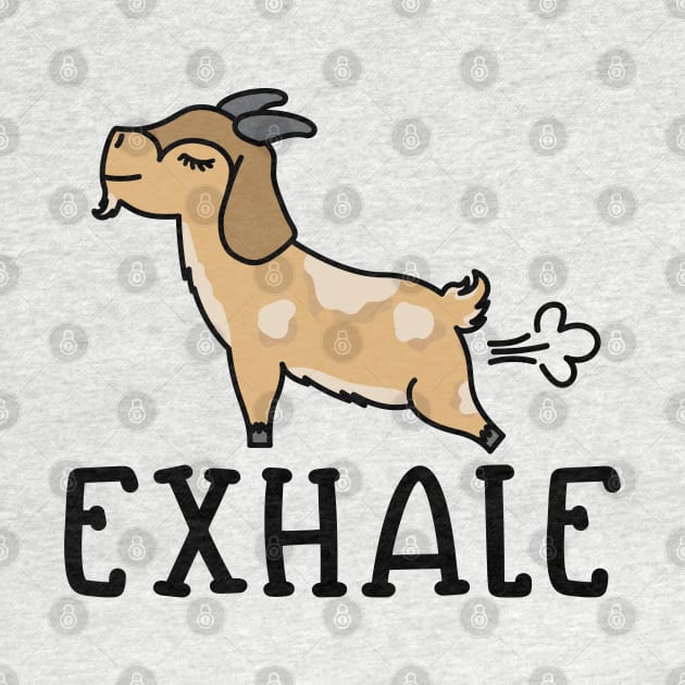 Exhale Gas Goat Yoga Fitness Funny by GlimmerDesigns